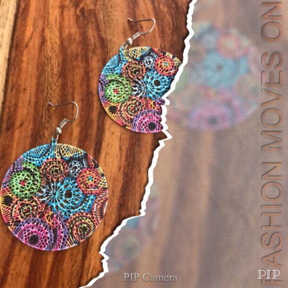 Psychedelic Laser Lace Earrings - Picture 1 of 1